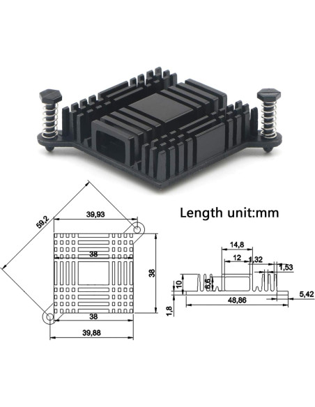 Disipador de Calor de Aluminio Unxuey 38mm Set de 6 Piezas Disipador de Calor de Aluminio Unxuey 38mm Set de 6 Piezas