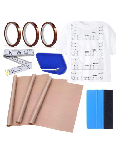 Kit de herramientas para sublimación YOUlDIANZI - 4 reglas, 3 hojas de teflón 30.48 x 40.64 cm