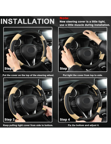 Cubierta de Volante GIANT PANDA Beige para Subaru Forester