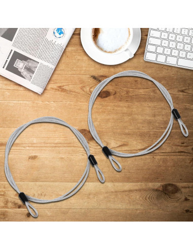 Candado de Seguridad de Cable 4FT SWZHAI Acero Trenzado Plata