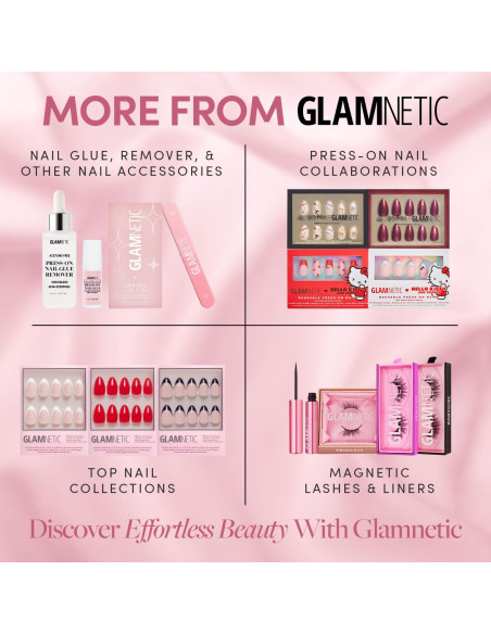 Uñas Postizas Glamnetic Amor Eterno - Almendra Cortas 30 Uñas Uñas Postizas Glamnetic Amor Eterno - Almendra Cortas 30 Uñas