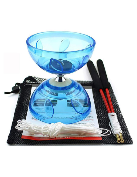 Conjunto Diabolo Chino HenMerry Triple Rodamiento 13 cm Transparente Conjunto Diabolo Chino HenMerry Triple Rodamiento 13 cm Transparente
