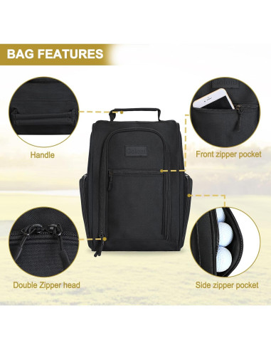 Bolsa de Zapatos de Golf Goloni 2 Pcs Acolchada Negra