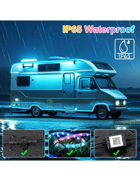 Luces LED RGB 6m Destlife para RV, impermeables y control remoto Luces LED RGB 6m Destlife para RV, impermeables y control remoto