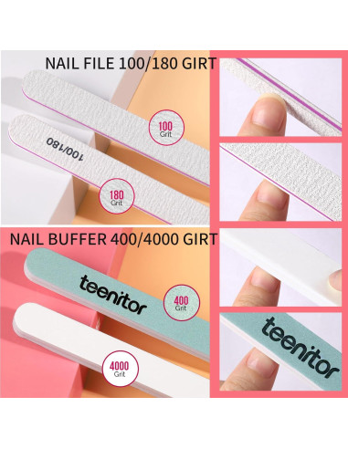 Kit de Uñas Acrílicas Teenitor - 600 Puntas Transparentes