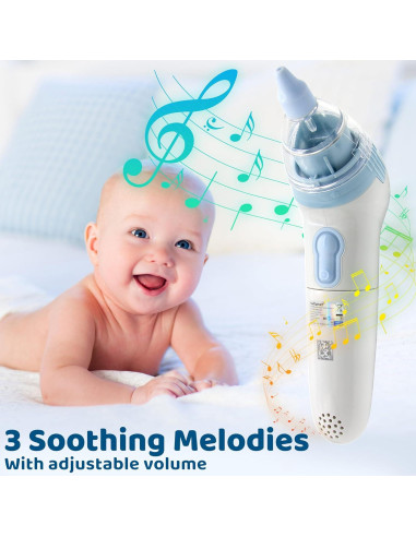 Aspirador Nasal Eléctrico HealthSmart para Bebé, 3 Niveles