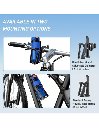 Soporte para Taza Frokom Ajustable 4.95-7.49 cm para Bicicleta