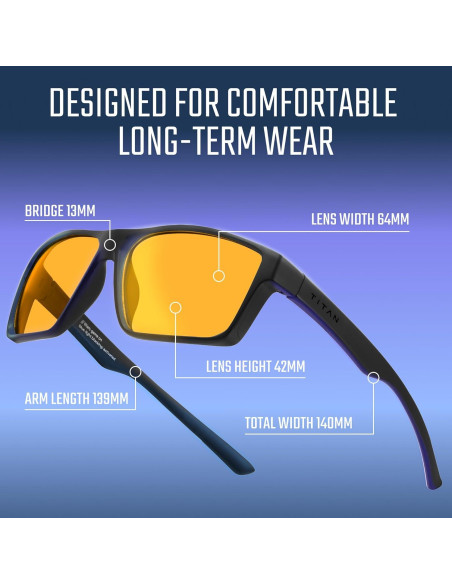 Gafas de Juego Titan Anti Luz Azul UV400 para Hombres Gafas de Juego Titan Anti Luz Azul UV400 para Hombres