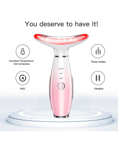 Masajeador Facial 3 en 1 NUAKENE Rosa, Calor y Vibración 2