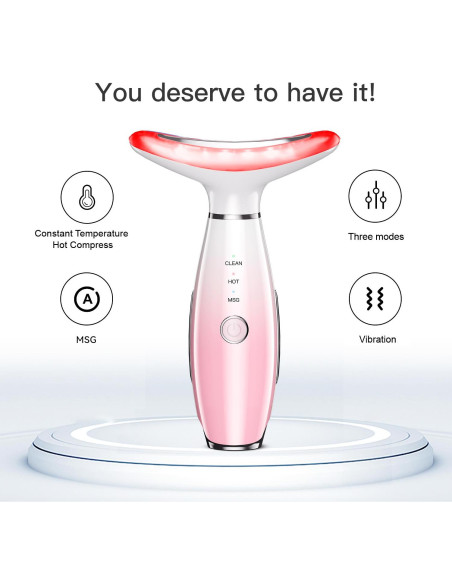 Masajeador Facial 3 en 1 NUAKENE Rosa, Calor y Vibración Masajeador Facial 3 en 1 NUAKENE Rosa, Calor y Vibración