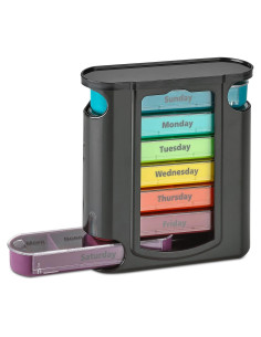 Organizador Semanal de Pastillas MEDca, 7 Compartimentos Apilables