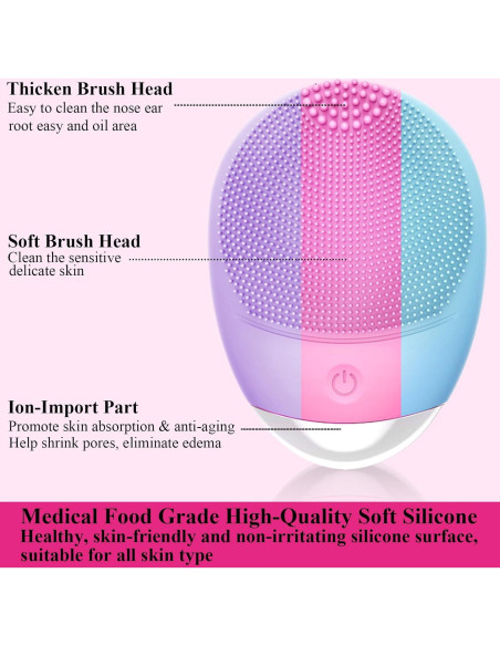 Cepillo Facial Eléctrico WMM GH92 Silicona IPX7 Recargable Cepillo Facial Eléctrico WMM GH92 Silicona IPX7 Recargable