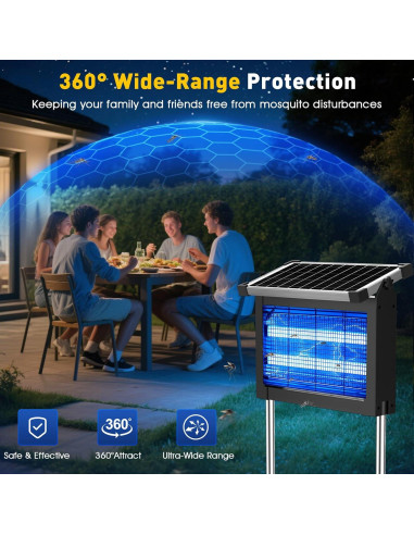 Asesino de Mosquitos Solar Zwiran 4500V Impermeable 2.29kg
