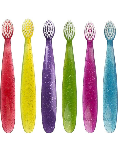 Cepillo de dientes RADIUS Totz para niños, 6 unidades, cerdas suaves