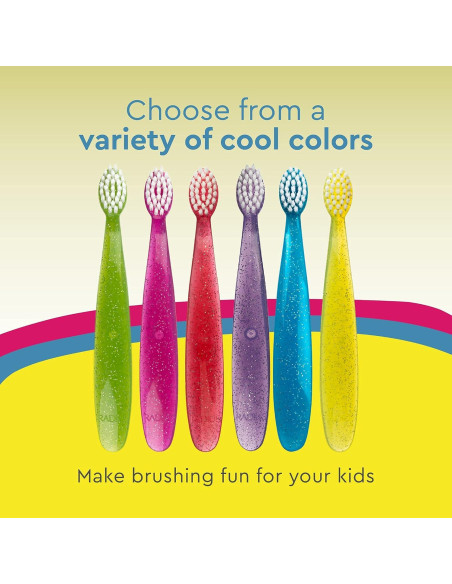 Cepillo de dientes RADIUS Totz para niños, 6 unidades, cerdas suaves Cepillo de dientes RADIUS Totz para niños, 6 unidades, cerdas suaves