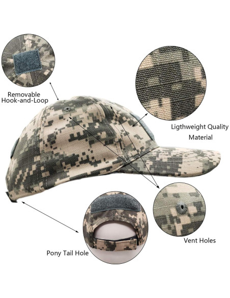 Conjunto Gorra Camo y Gaiter de Cuello UV Táctico Conjunto Gorra Camo y Gaiter de Cuello UV Táctico