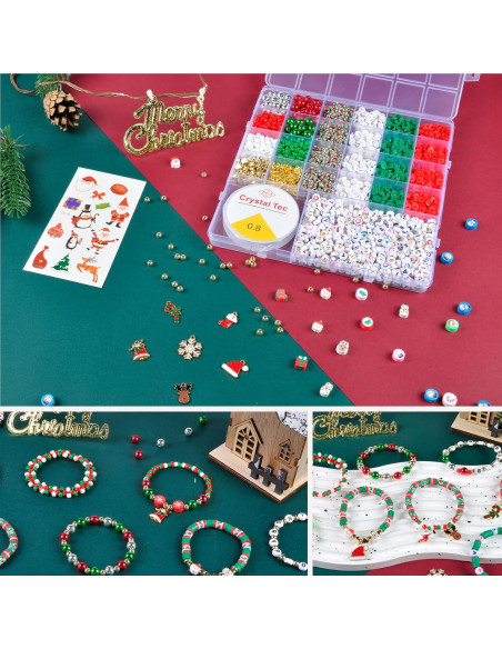 Kit de Pulsera de Amistad Navidad L'EclatDina 6000 Piezas DIY Kit de Pulsera de Amistad Navidad L'EclatDina 6000 Piezas DIY