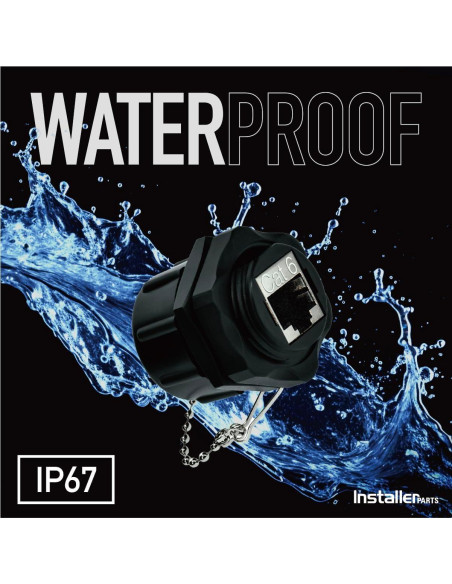 Conector Hembra Hembra RJ45 Cat6 Blindado InstallerParts IP67 - Paquete de 5 Conector Hembra Hembra RJ45 Cat6 Blindado InstallerParts IP67 - Paquete de 5