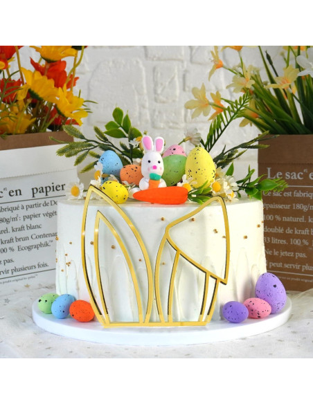 Decoraciones de pastel de Pascua DRWATE - Conejo y Zanahoria Decoraciones de pastel de Pascua DRWATE - Conejo y Zanahoria