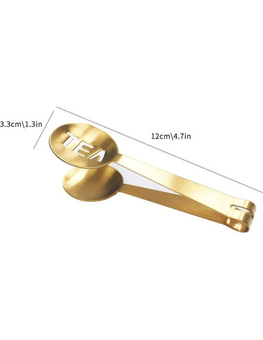 Pinzas para exprimir bolsas de té Qintreesify Acero Inoxidable Oro