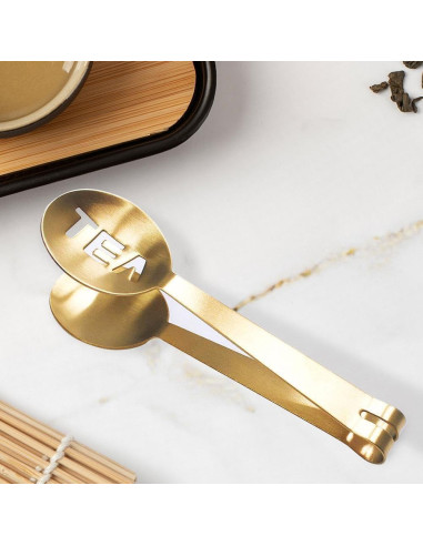 Pinzas para exprimir bolsas de té Qintreesify Acero Inoxidable Oro