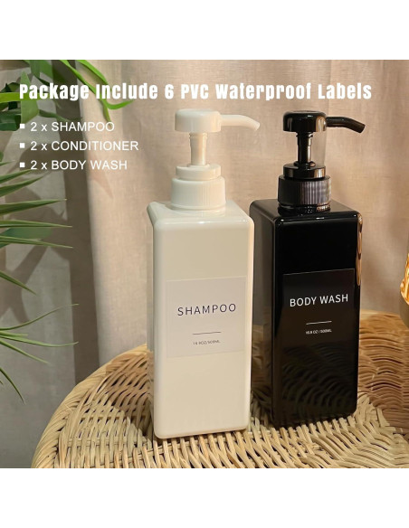 Dispensador de Champú y Acondicionador Lewistin 500ml Negro - Juego de 3 Dispensador de Champú y Acondicionador Lewistin 500ml Negro - Juego de 3
