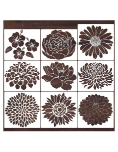 Plantillas de Flores Reutilizables Homeplus007 9 Piezas 35.6 cm