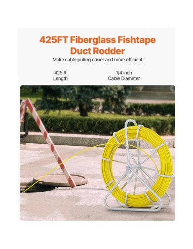 Cinta de Ducto de Fibra de Vidrio VEVOR 129.54 m x 0.64 cm