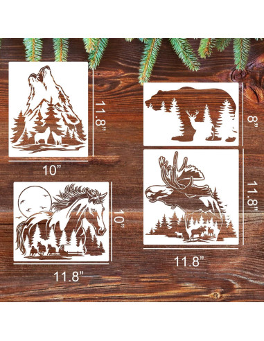 Plantillas de Quema de Madera Animales Homeplus007 30x30cm