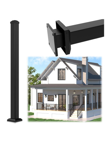 Poste de Barandilla de Aluminio Egadis 114.3cm Negro Texturizado