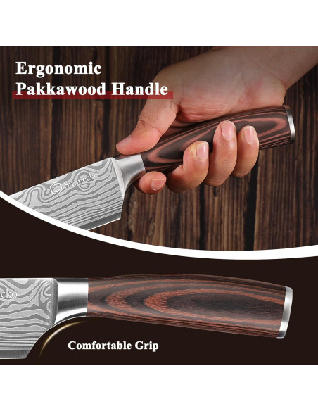 Juego de cuchillos de cocina Sunnecko 3 piezas acero inoxidable Juego de cuchillos de cocina Sunnecko 3 piezas acero inoxidable