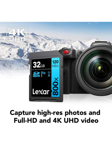 Tarjetas de Memoria SDHC Lexar 32GB UHS-I 800x Paquete de 2