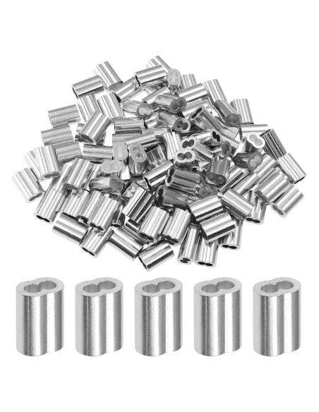100pcs Manga de Bujes de Aluminio 3mm Doble Orificio PHITUODA 100pcs Manga de Bujes de Aluminio 3mm Doble Orificio PHITUODA