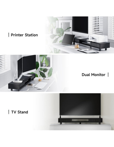 Soporte Doble para Monitor Fenge 108 cm con Cajón y 2 Niveles