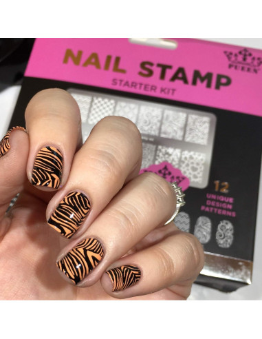 Kit de Estampado de Uñas PUEEN - 5 Piezas, Esmaltes y Placas
