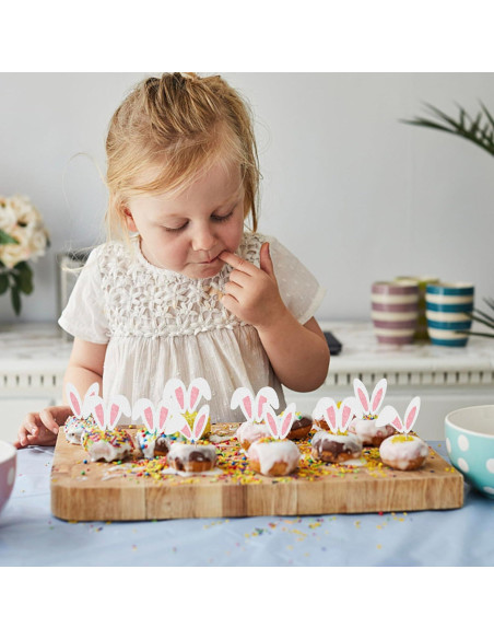 Adornos de Cupcake Rsstarxi 24 Piezas Conejo de Pascua Adornos de Cupcake Rsstarxi 24 Piezas Conejo de Pascua