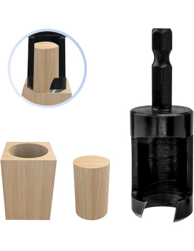 Juego de 8 Brocas para Cortar Tapones de Madera Mesee 1/4"
