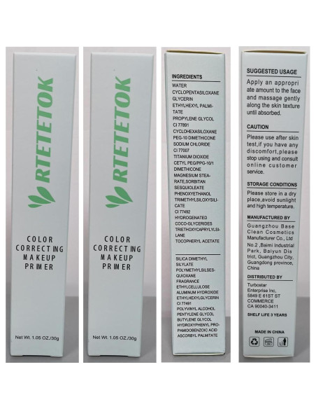 Corrector de Color Verde RTETETOK para Enrojecimiento Facial 40g Corrector de Color Verde RTETETOK para Enrojecimiento Facial 40g