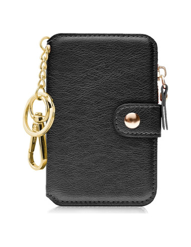 Cartera Minimalista M-Plateau con Llave y Ventana ID - Negro