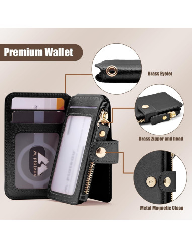 Cartera Minimalista M-Plateau con Llave y Ventana ID - Negro