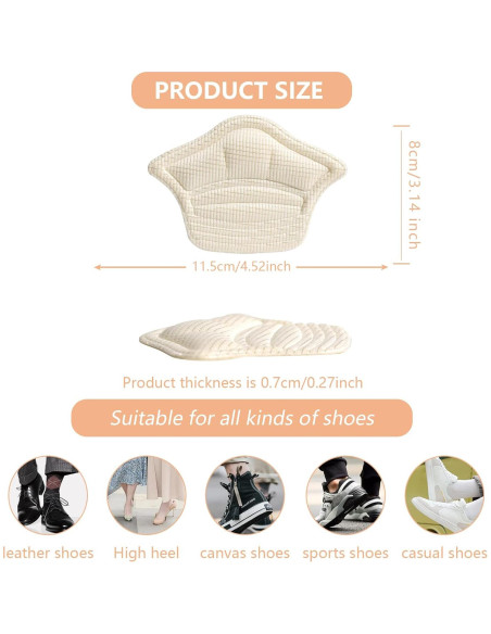 4 Pares de Protectores de Talón Adhesivos FootJKYX - Comodidad y Ajuste 4 Pares de Protectores de Talón Adhesivos FootJKYX - Comodidad y Ajuste