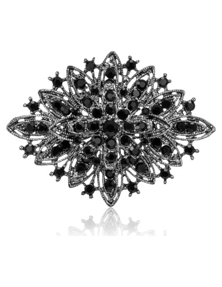 Broche de Cristal Rhinestone Vintage para Mujeres 6.35x4.32cm Broche de Cristal Rhinestone Vintage para Mujeres 6.35x4.32cm
