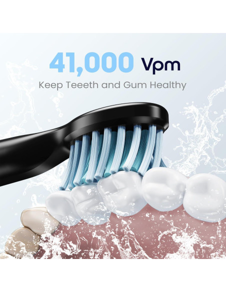 Cepillo de dientes eléctrico 7AM2M negro con 6 cabezales Cepillo de dientes eléctrico 7AM2M negro con 6 cabezales