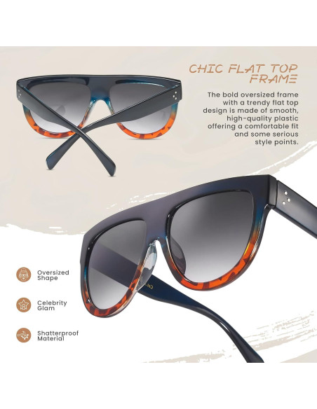 Gafas de sol grandes LEICO FASHION para mujer UV400 Gafas de sol grandes LEICO FASHION para mujer UV400