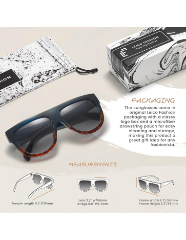 Gafas de sol grandes LEICO FASHION para mujer UV400