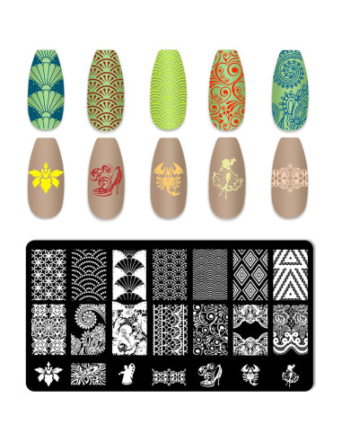 Kit de Sello de Uñas 5pcs MOLILO - Estampado Francesa