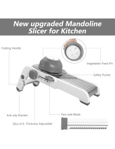 Cortador de Mandolina Foyucool Ajustable Acero Inoxidable Gris 2