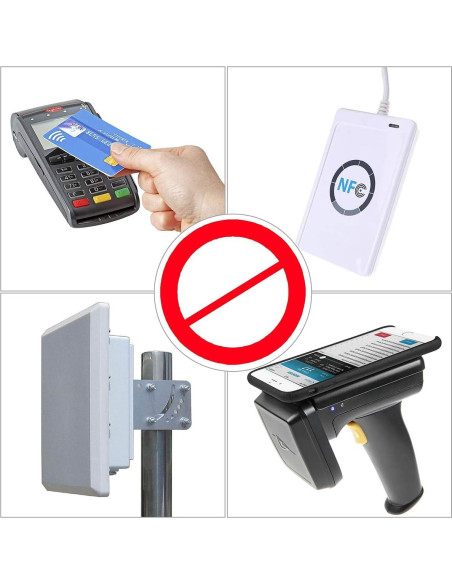 Tarjeta de Bloqueo RFID Manyi 5 Pcs Protección Cartera Negro Tarjeta de Bloqueo RFID Manyi 5 Pcs Protección Cartera Negro