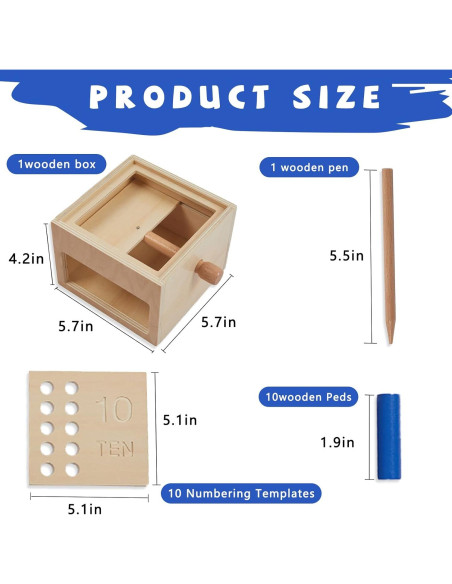 Caja de Tablero de Contar Montessori de Madera - Juguete Educativo Caja de Tablero de Contar Montessori de Madera - Juguete Educativo
