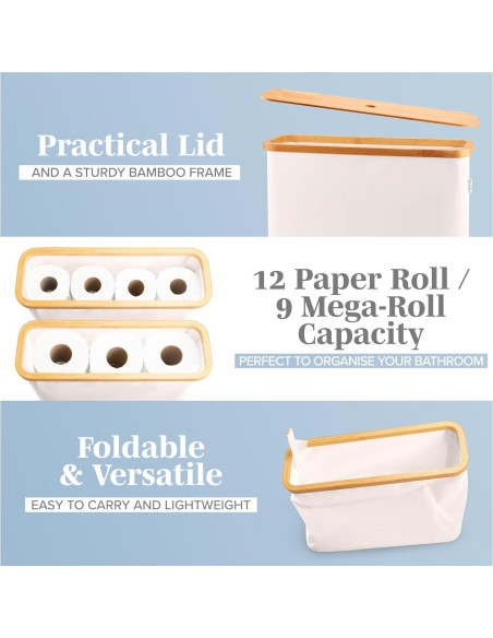 Organizador de Papel Higiénico Lonbet Beige para 12 Rollos Organizador de Papel Higiénico Lonbet Beige para 12 Rollos